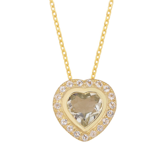 Love Green Amethyst Halo Necklace