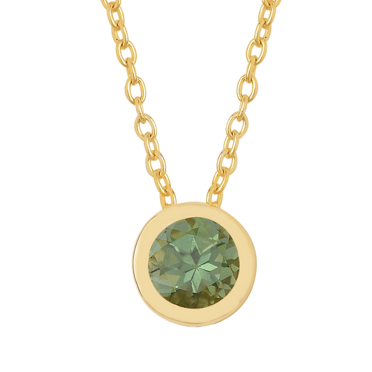 Green Amethyst Chain Necklace 925 Silver
