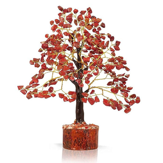 Red Jasper Crystal Gemstone Good Luck, Wealth & Prosperity Tree