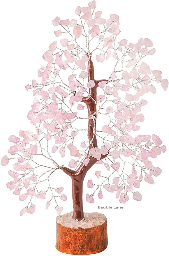 300 Beads Rose Quartz Vastu Tree with Golden Strings