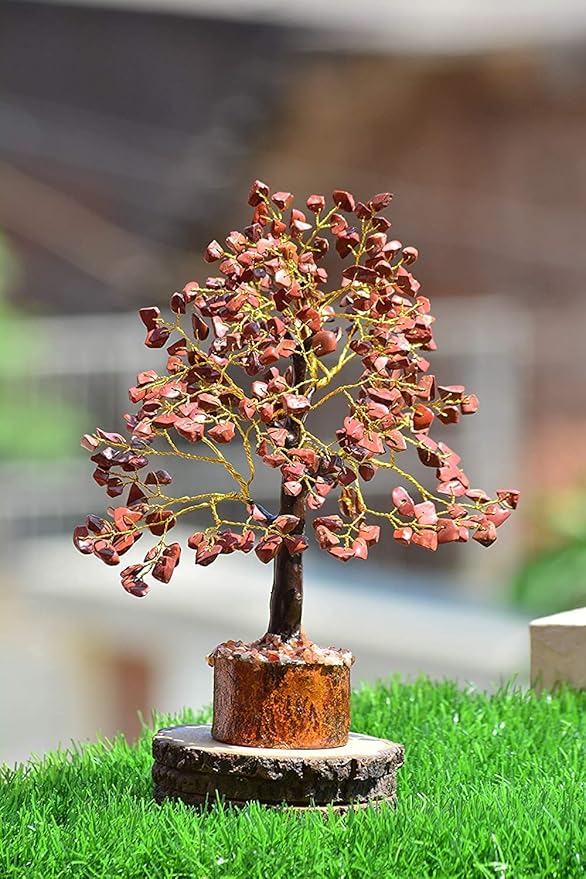 Red Jasper Crystal Gemstone Good Luck, Wealth & Prosperity Tree