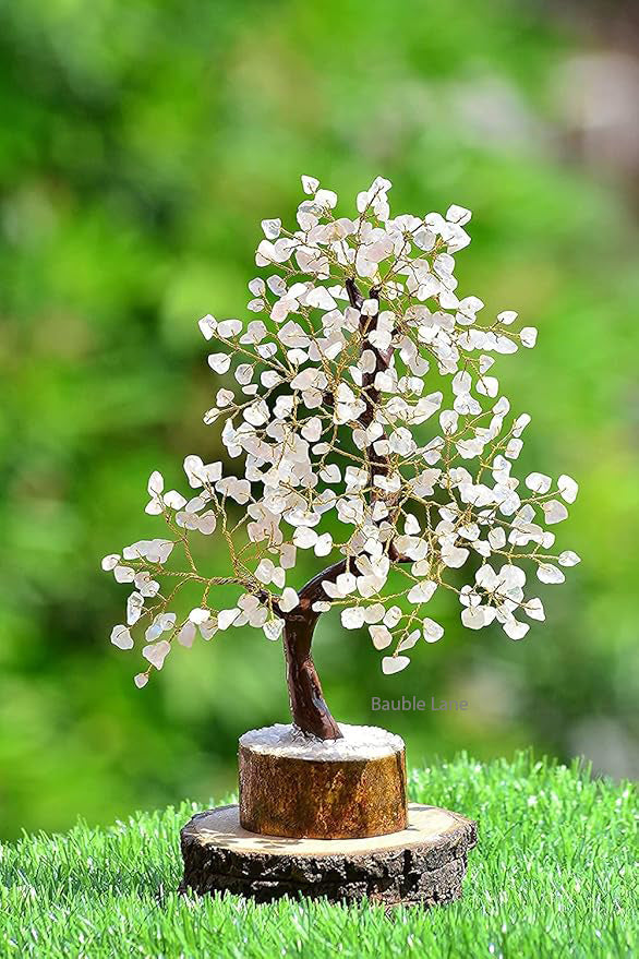 300 Beads Rose Quartz Vastu Tree with Golden Strings
