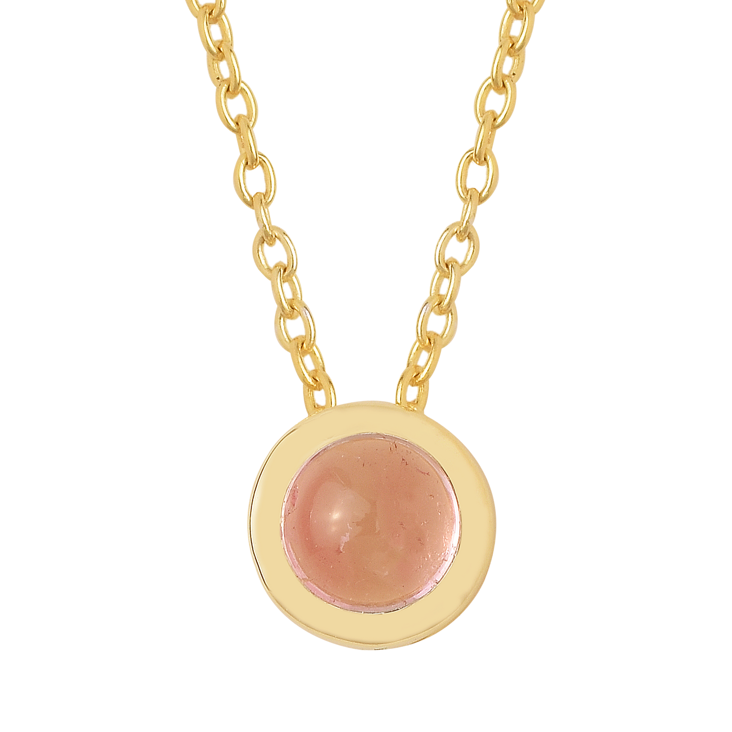Round Tourmaline Gemstone Necklace 925 Silver