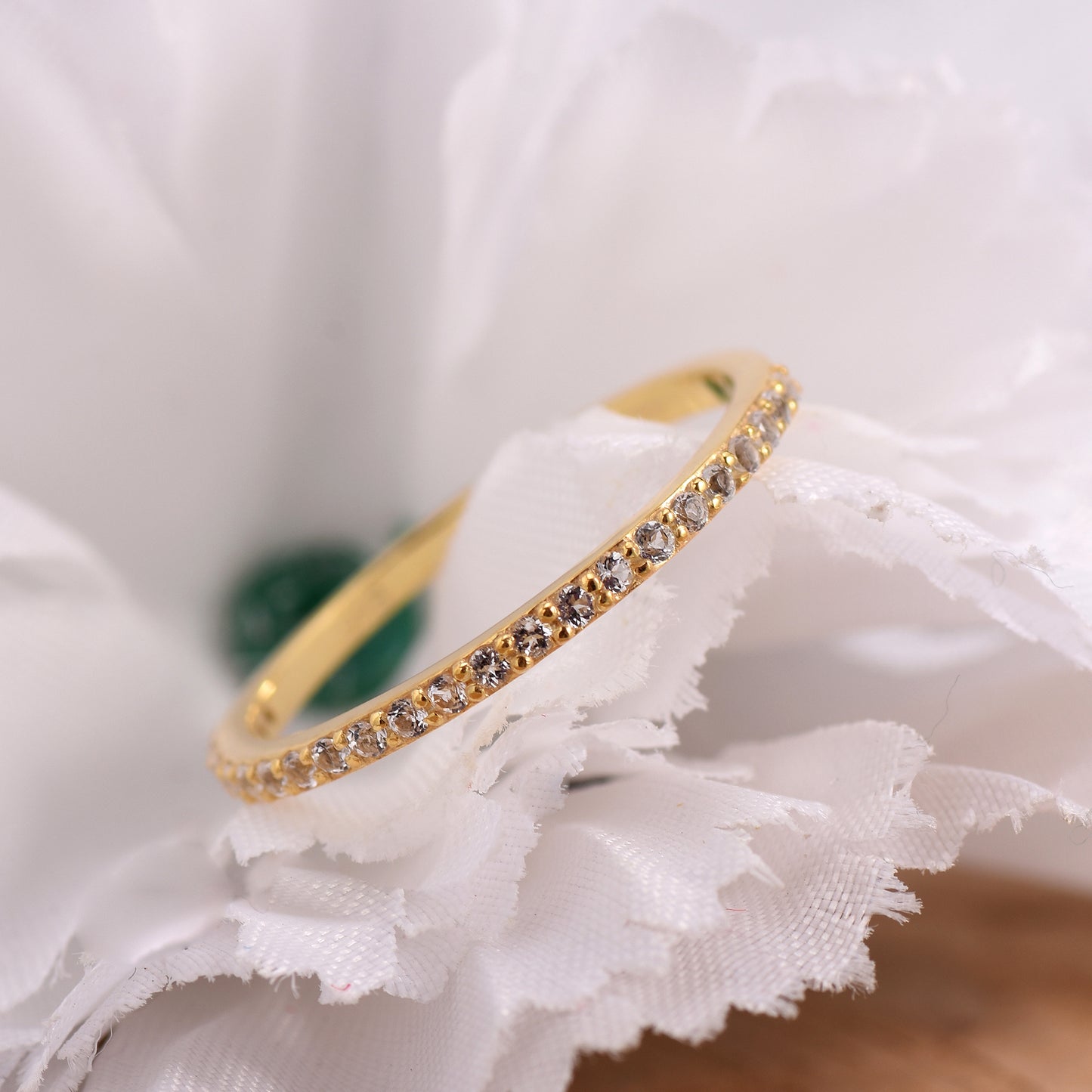 White Topaz stackable Ring