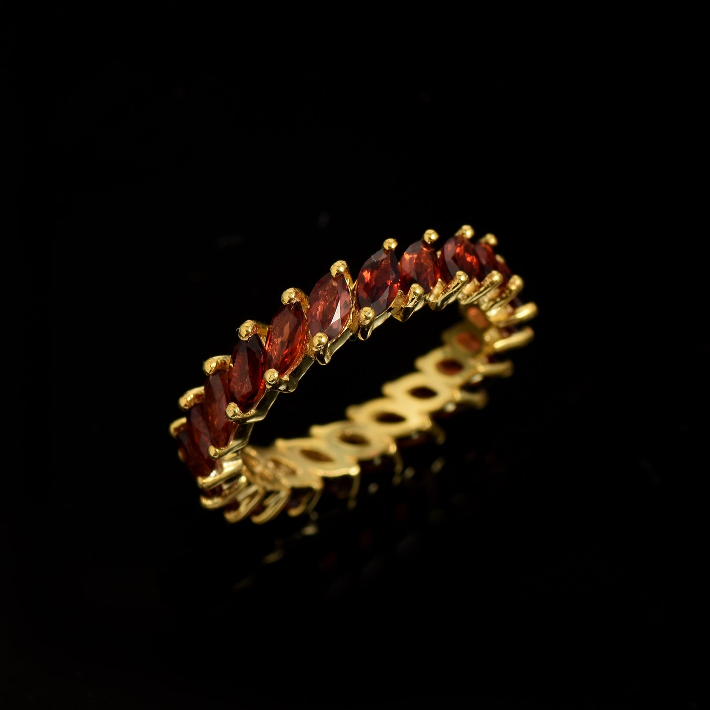 Red Garnet Full Eternity Band Ring