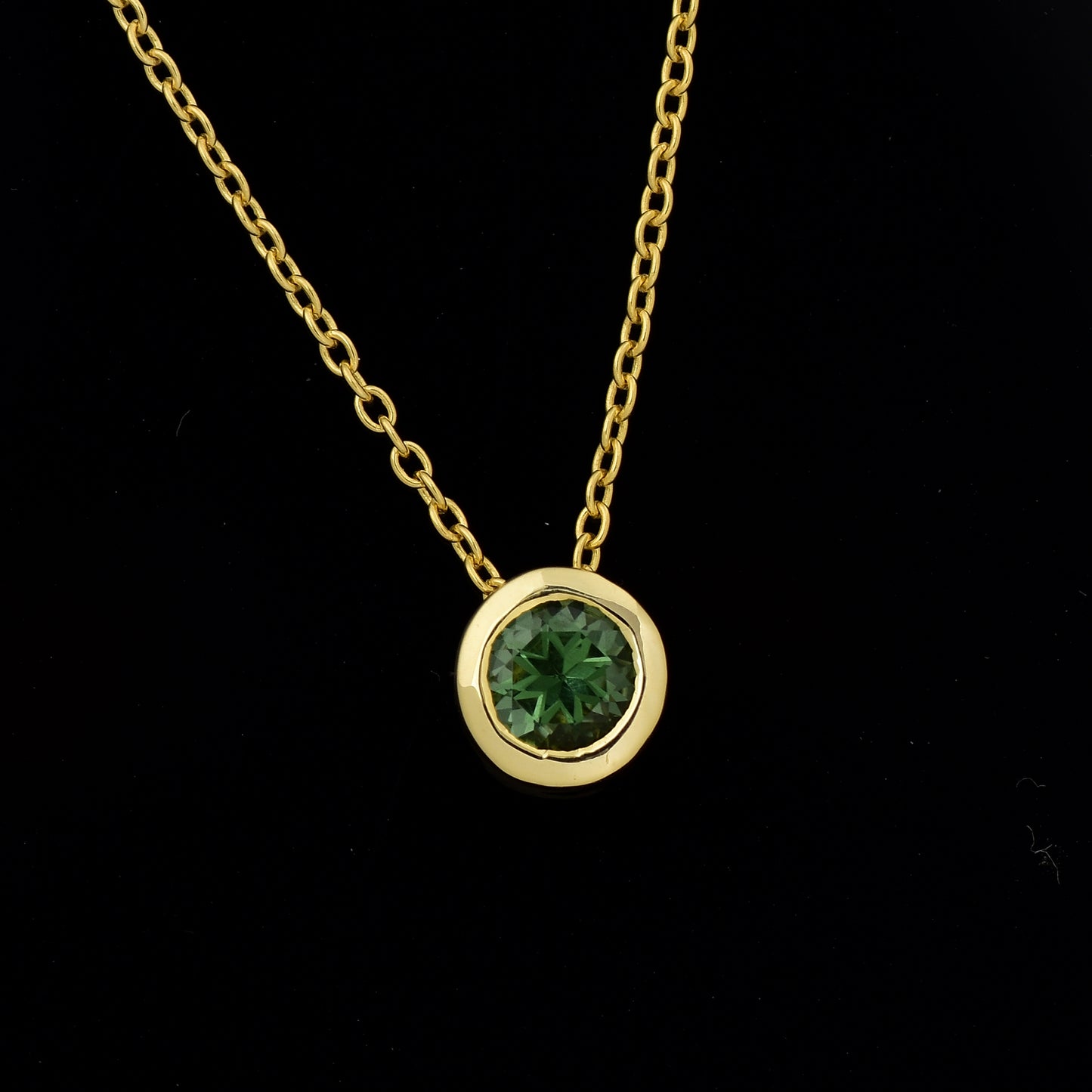 Green Amethyst Chain Necklace 925 Silver