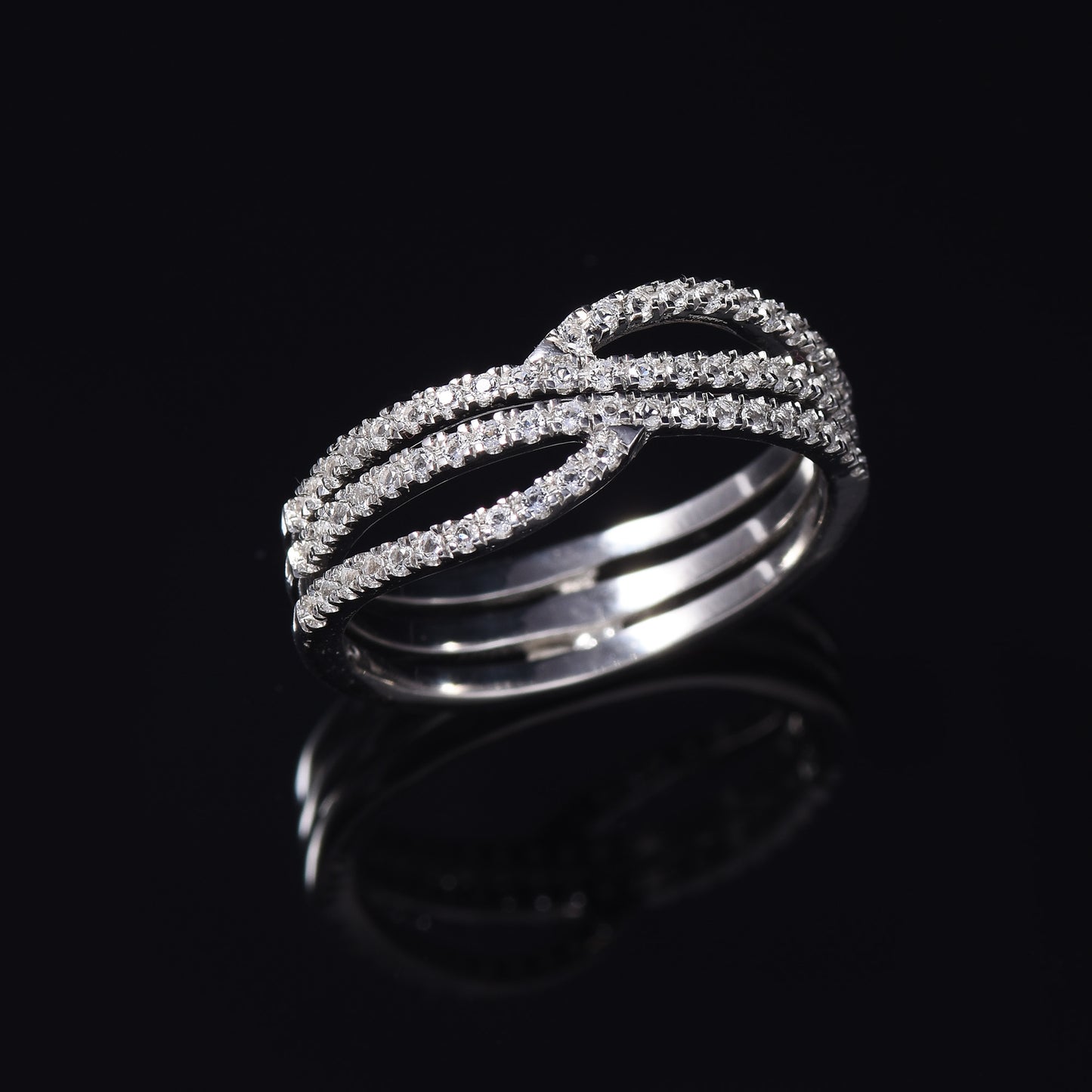 Wave White Topaz  Engagement Rings