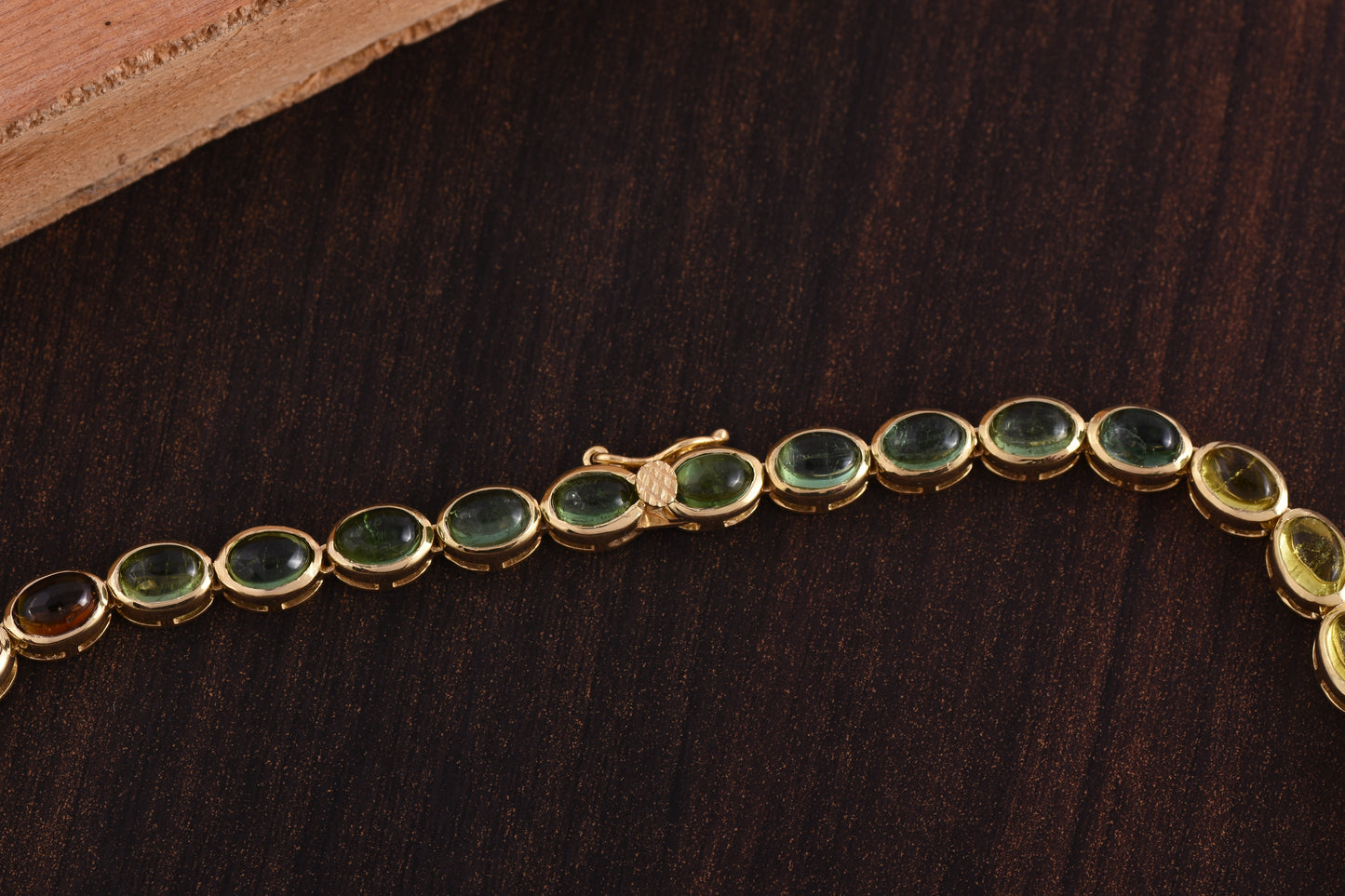 Cabochon Multi Tourmaline Tennis Necklace 925 Silver