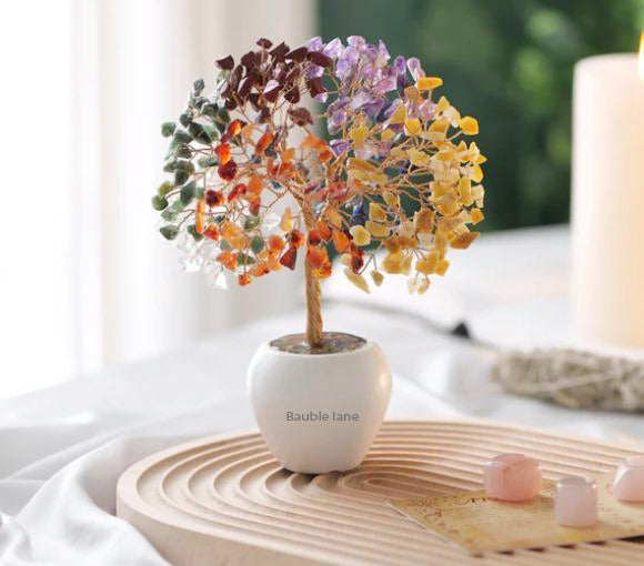 7 Chakra Crystal Healing Stone Tree