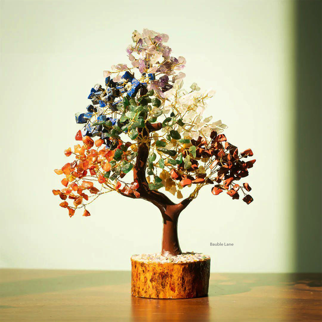 7 Chakra Tree - Spiritual Bonsai Tree With Gemstone