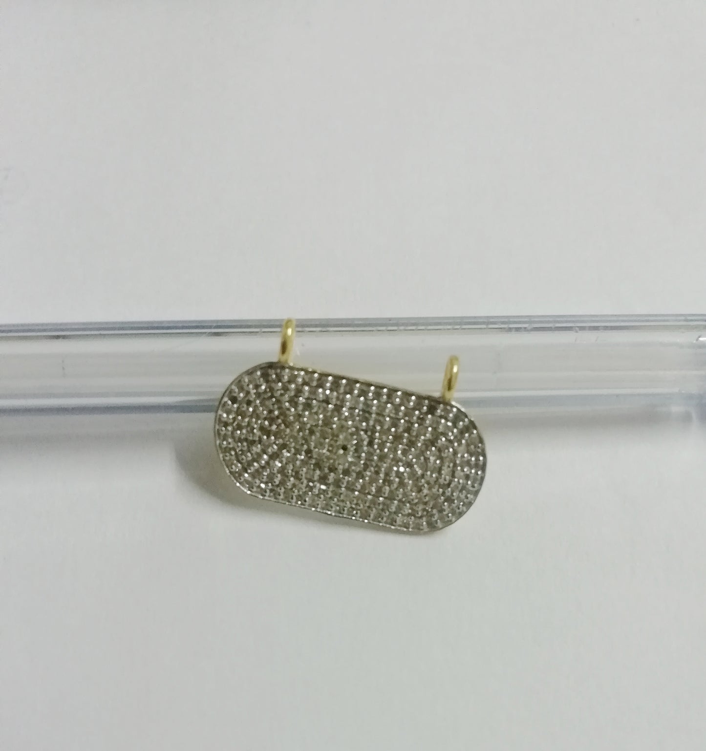 Pave Diamond Silver Connector Pendant