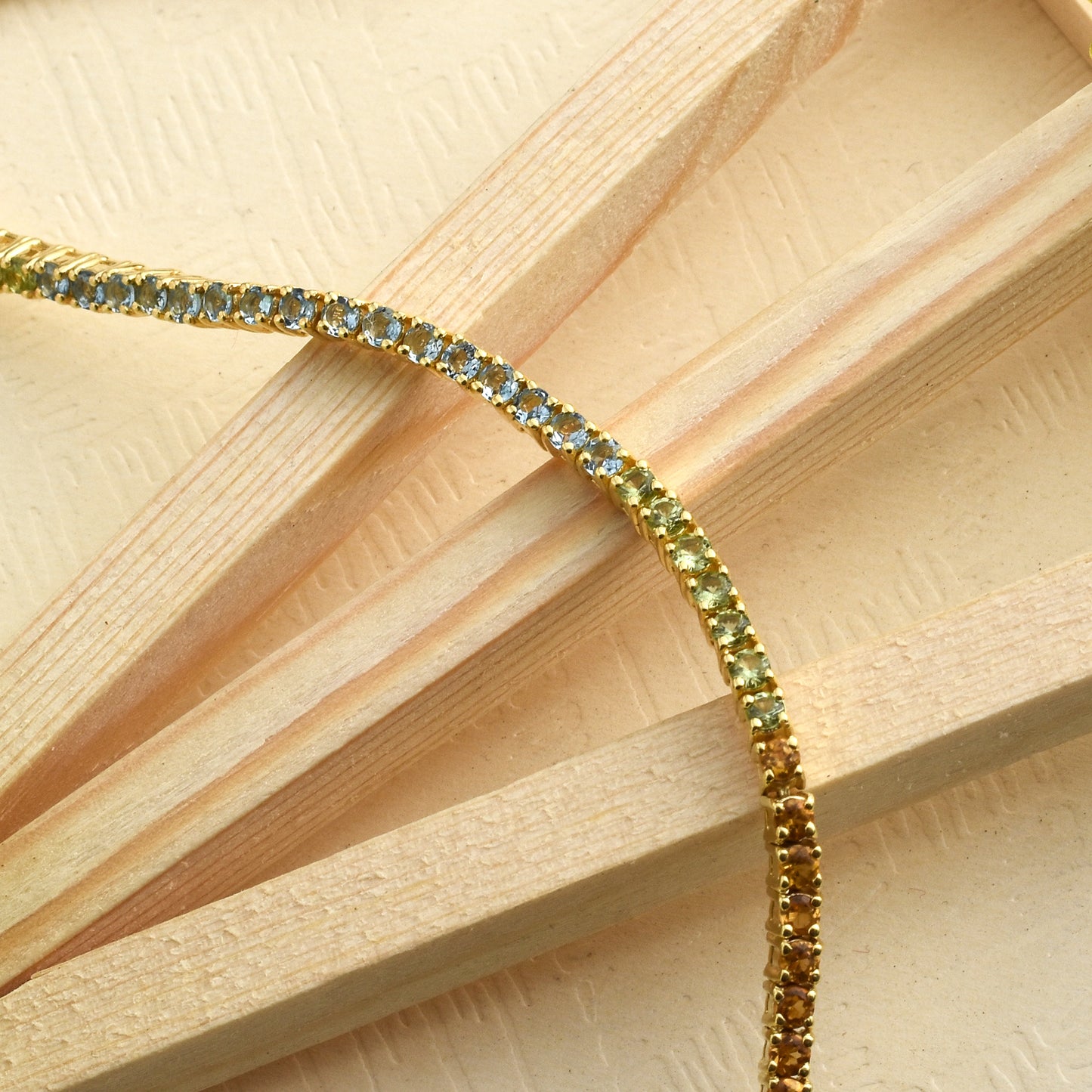Multi Color Gemstone Tennis Bracelet