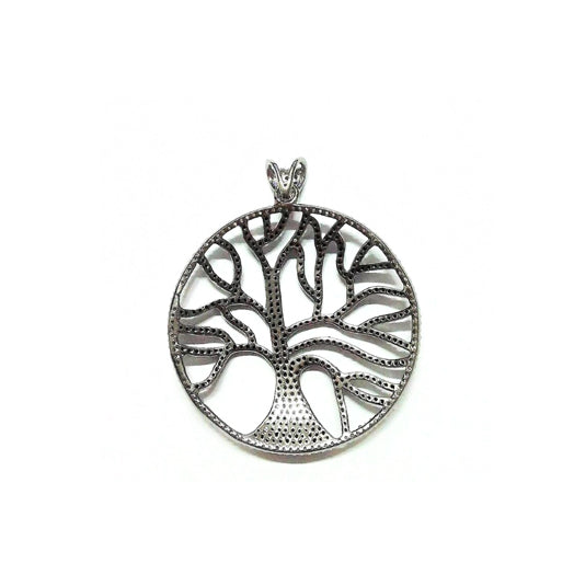 Black Spinal Three Of Life Pendant With Diamonds