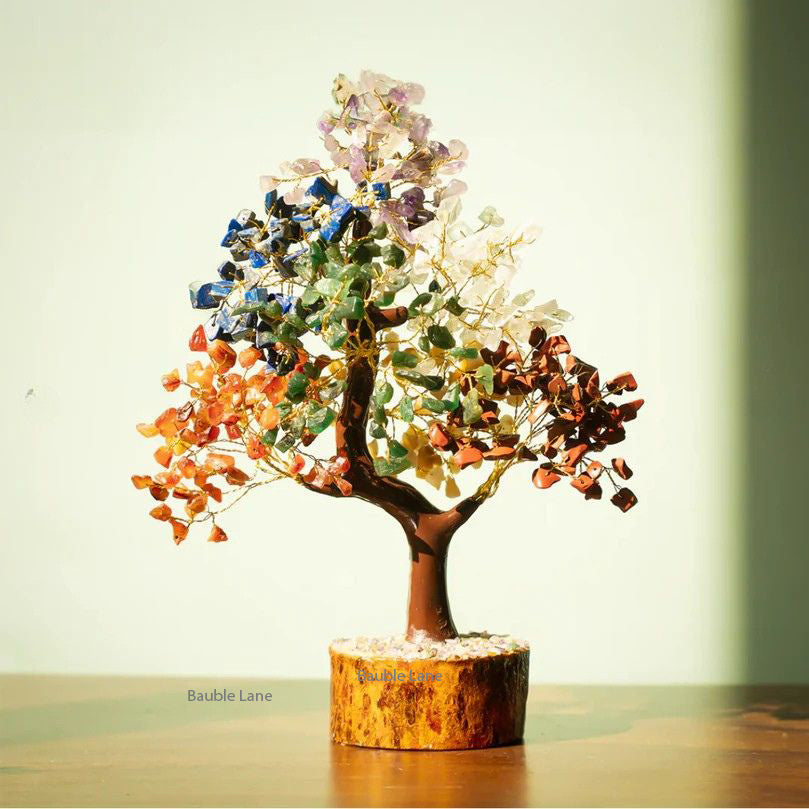 7 Chakra Tree - Spiritual Bonsai Tree With Gemstone
