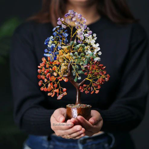7 Chakra Crystal Healing Stone Tree