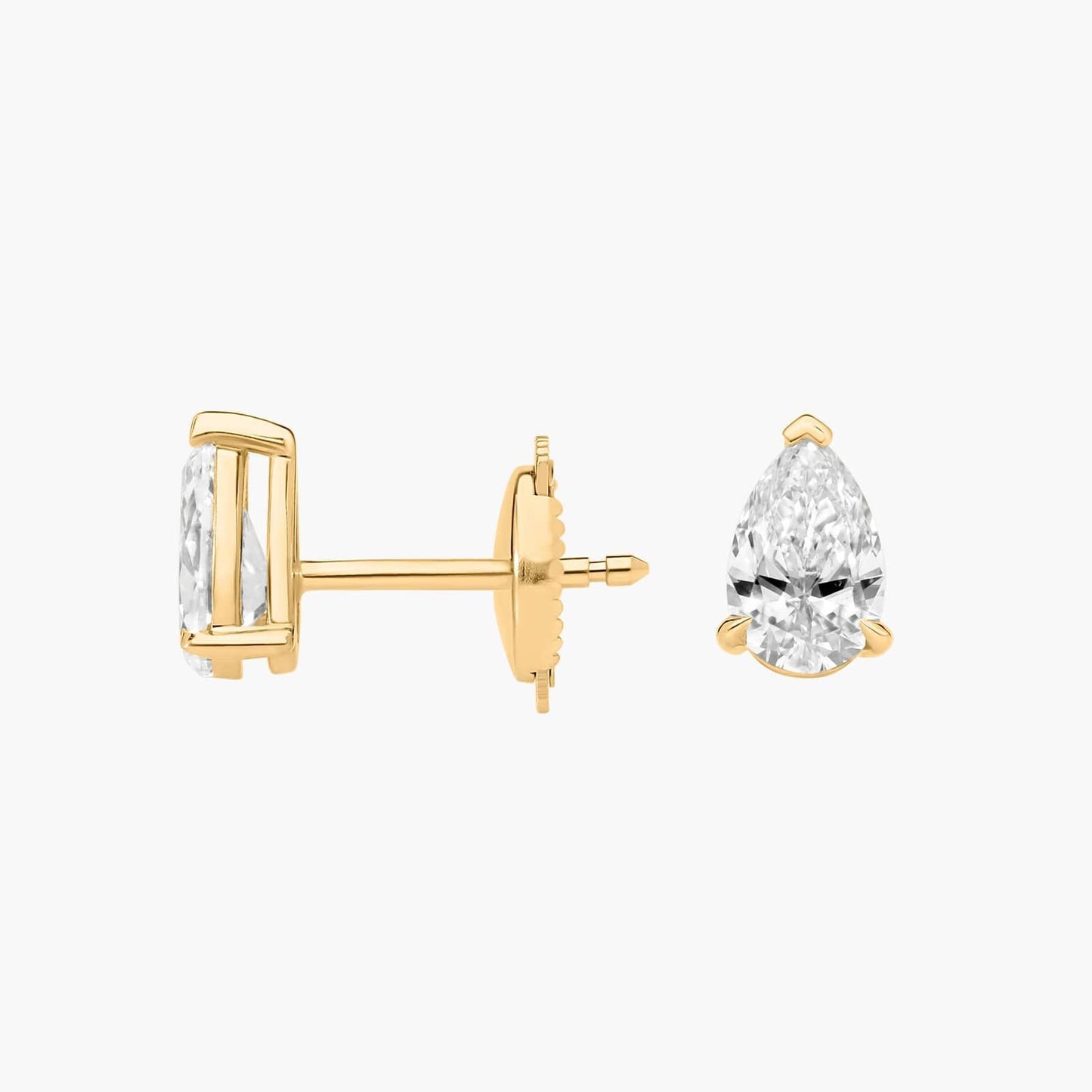 Pear Shape Lab Diamond Stud Earrings