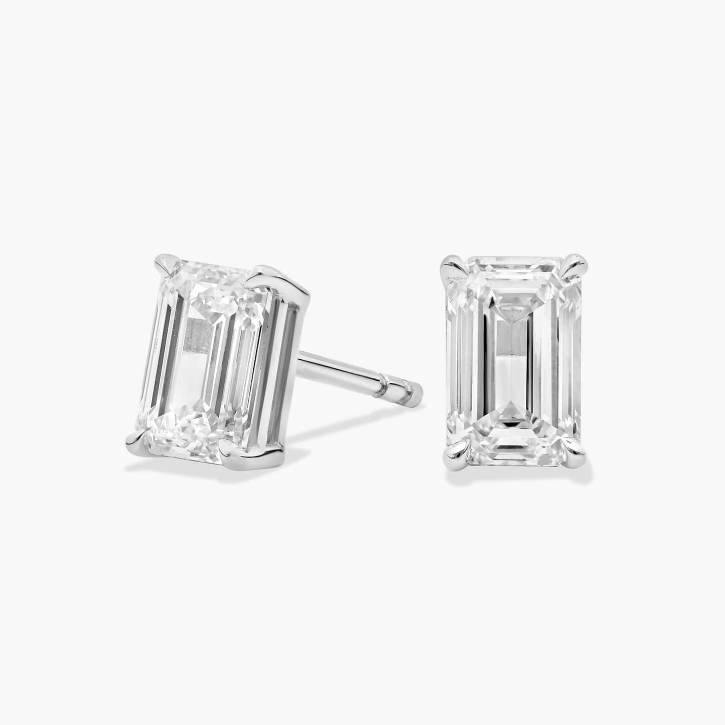 Emerald Cut Lab Diamond Stud Earrings
