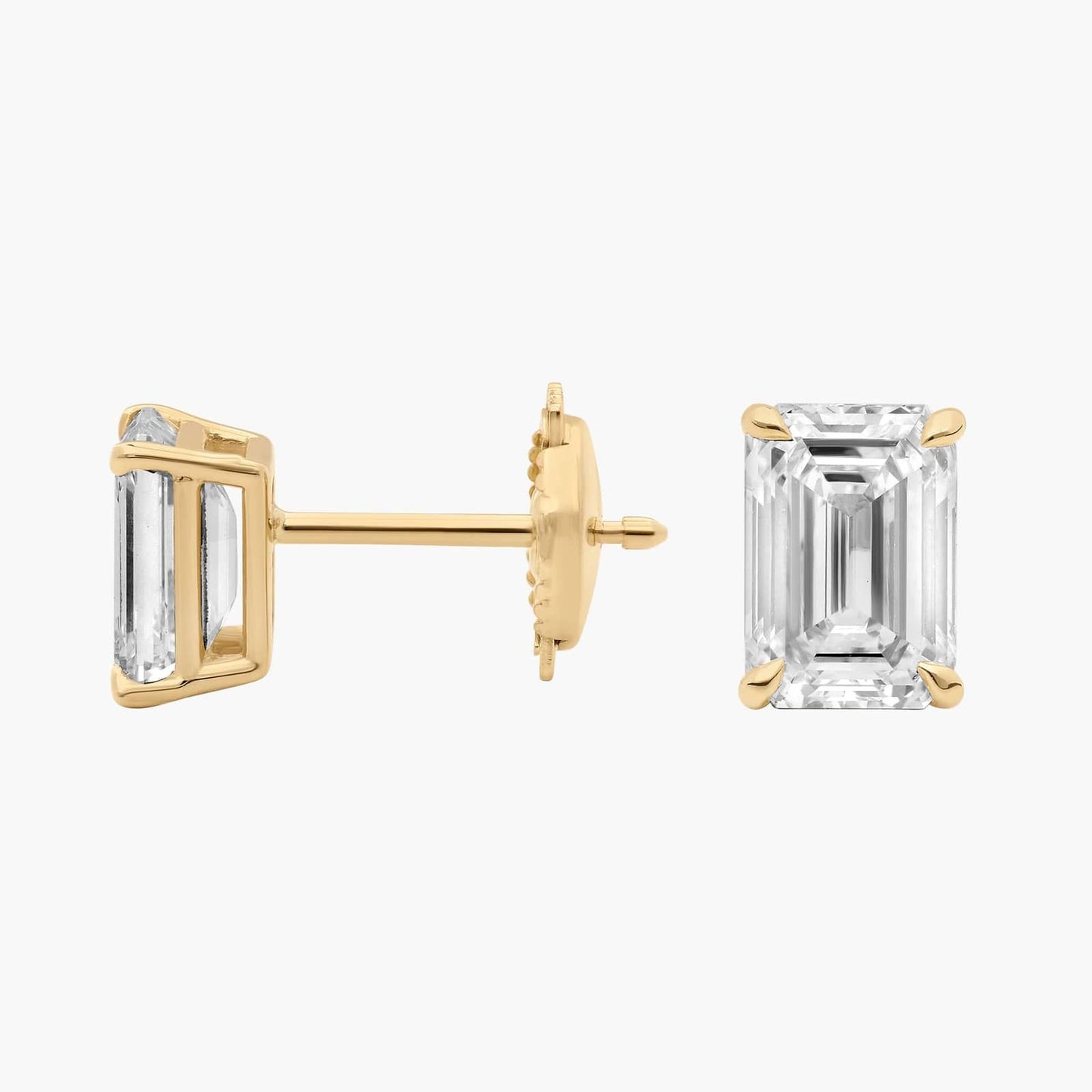 Emerald Cut Lab Diamond Stud Earrings