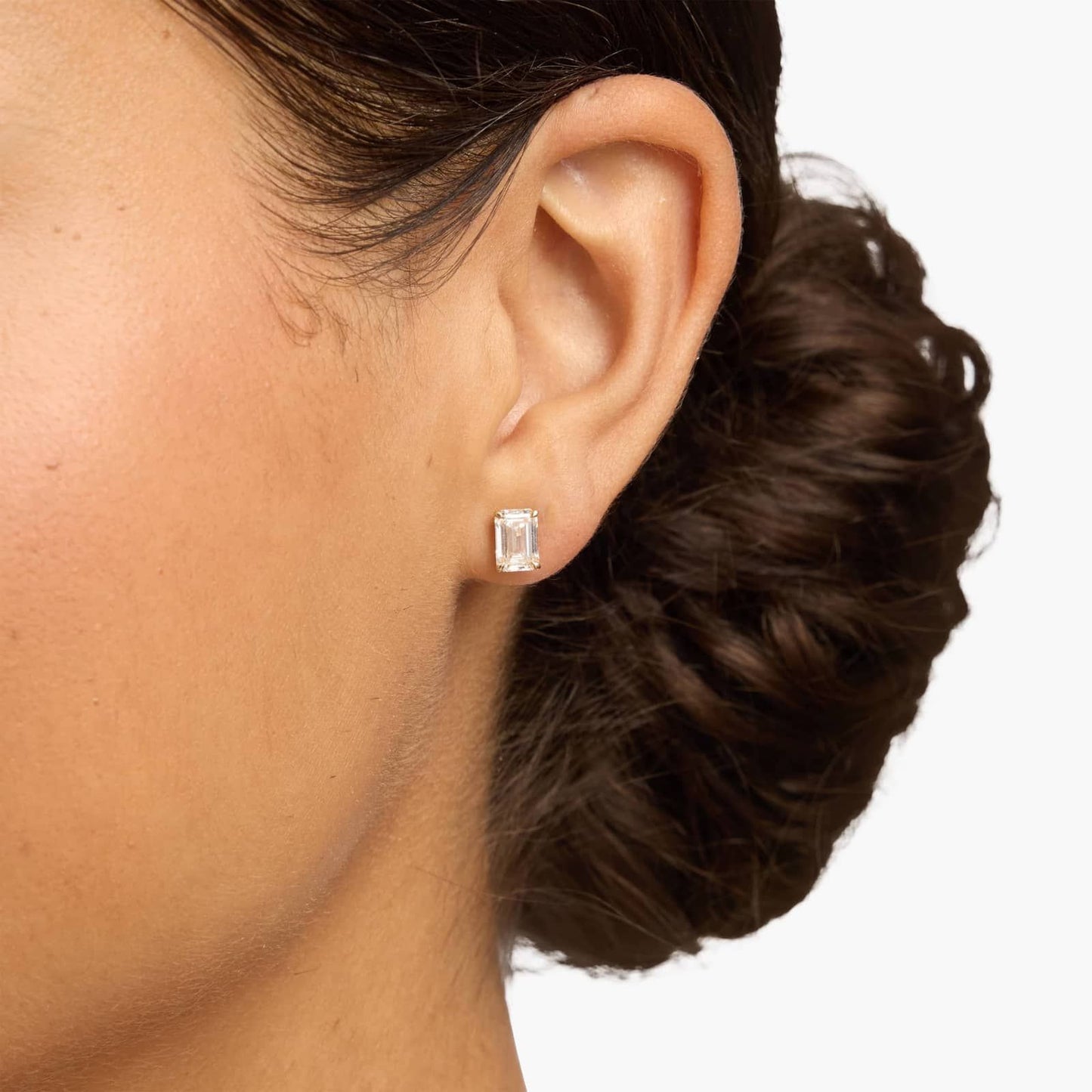 Emerald Cut Lab Diamond Stud Earrings