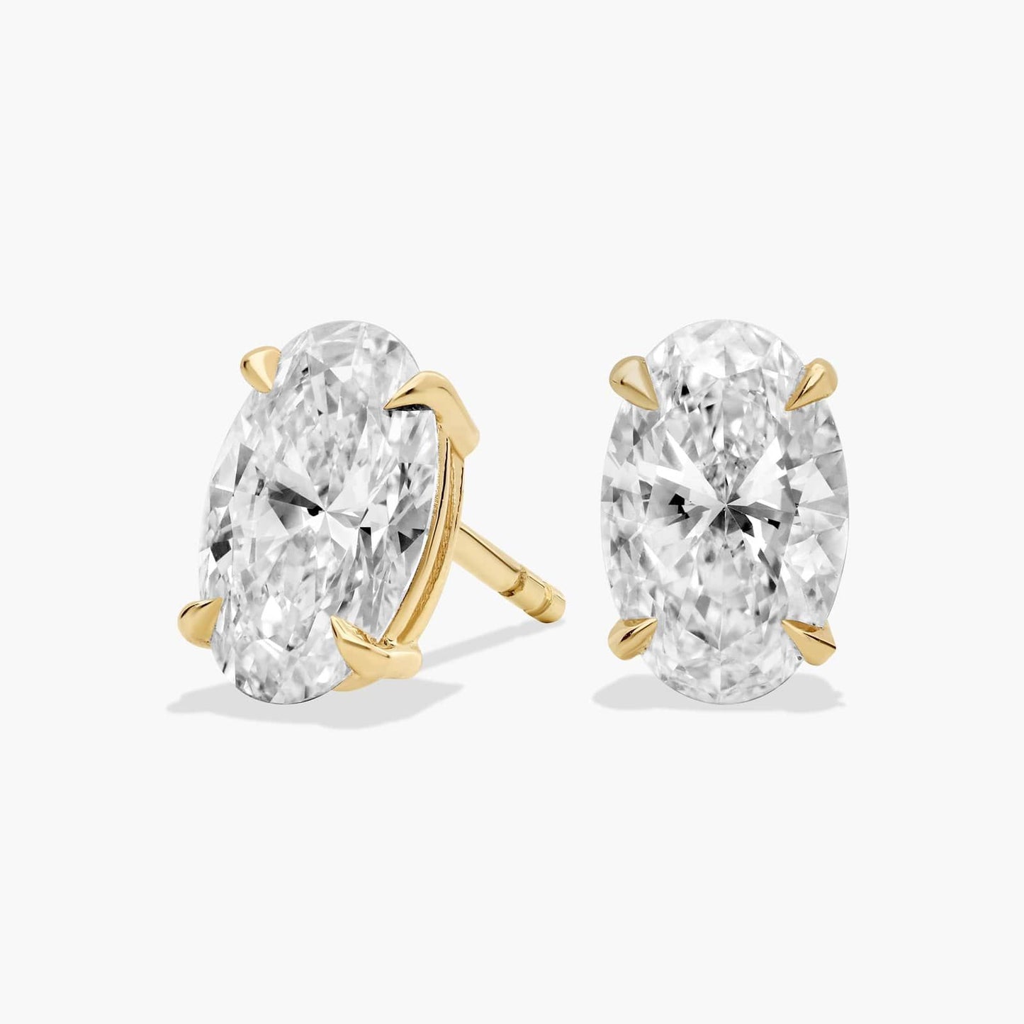 9K Oval Cut Lab Diamond Stud Earrings