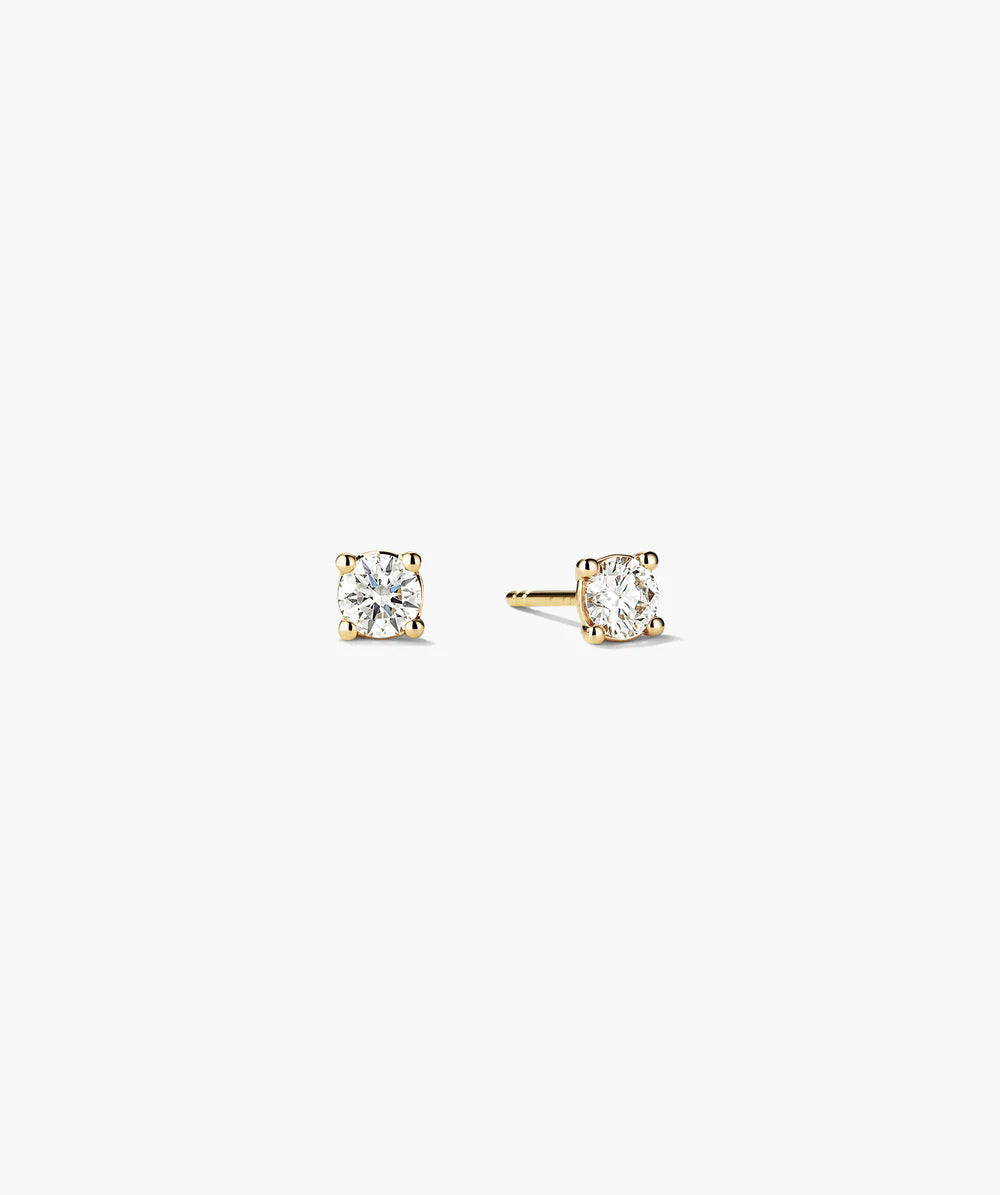 4 Prong Lab Diamond Stud Earrings 9K