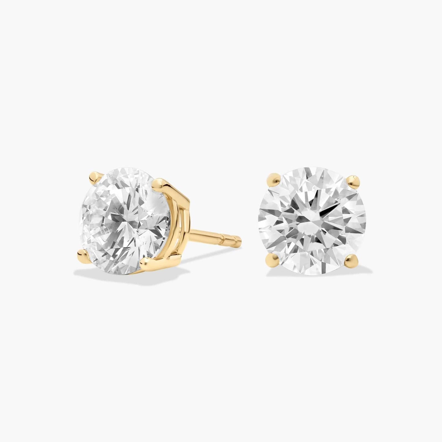 4 Prong Lab Diamond Stud Earrings 9K