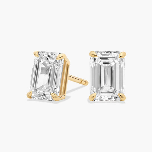Emerald Cut Lab Diamond Stud Earrings