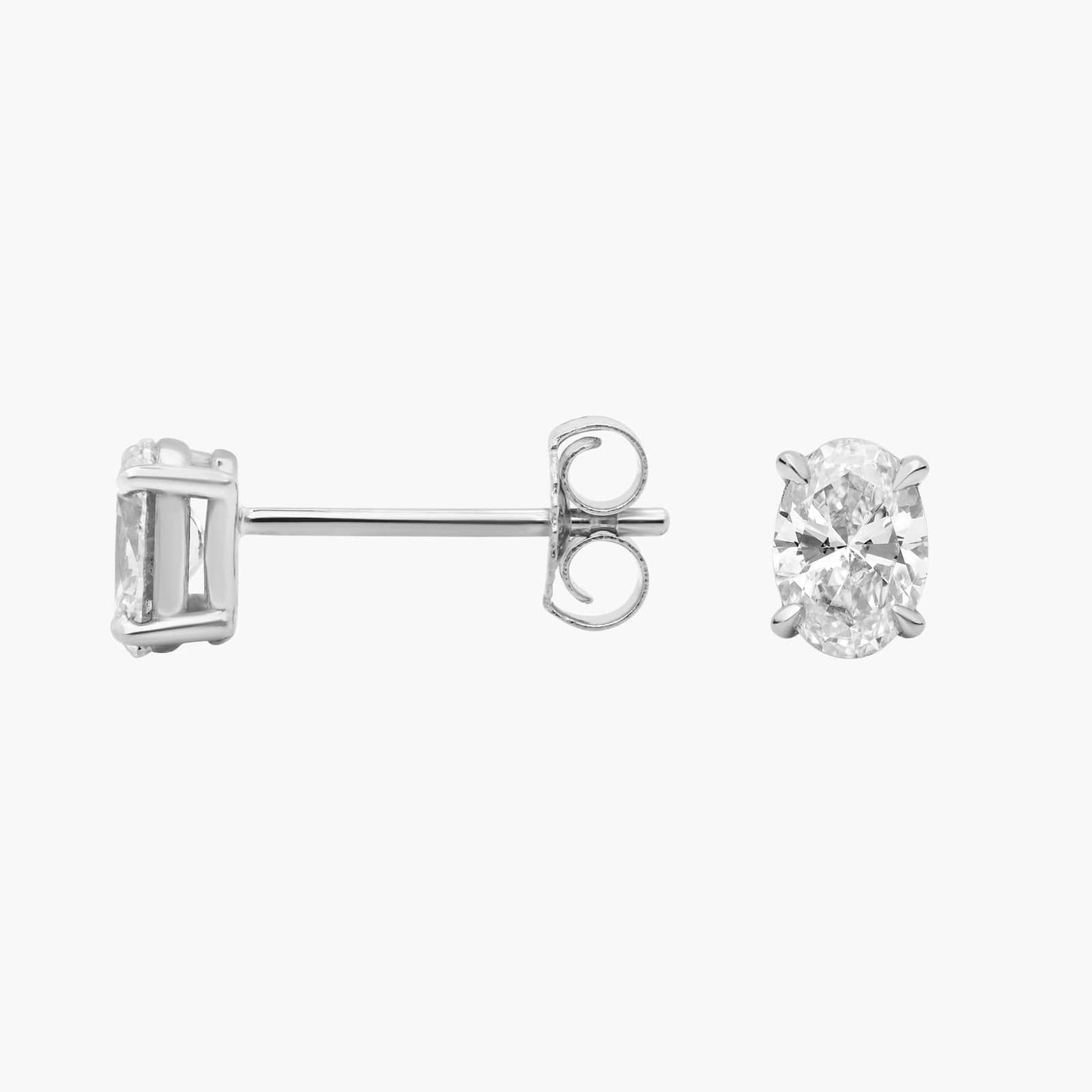 9K Oval Cut Lab Diamond Stud Earrings