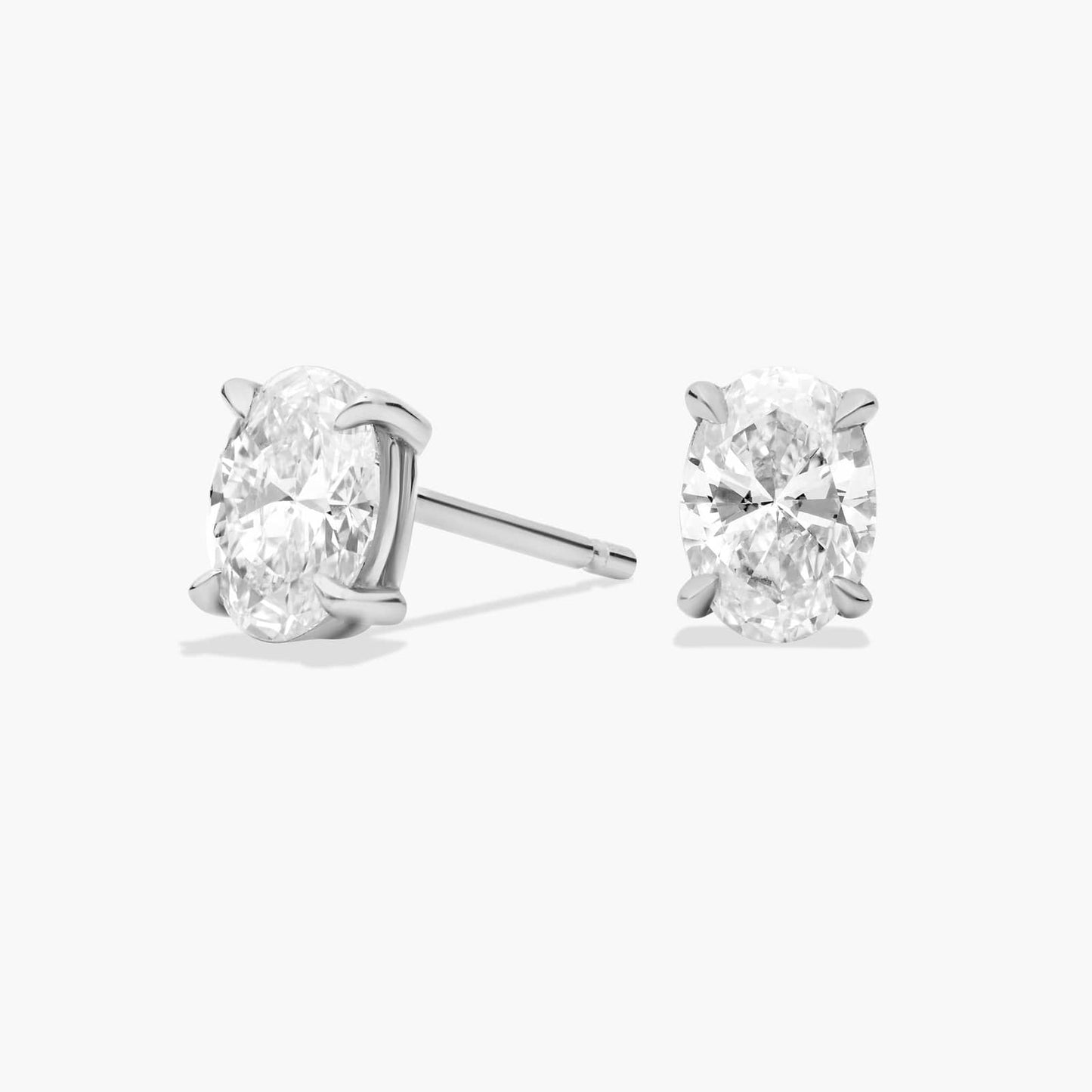9K Oval Cut Lab Diamond Stud Earrings
