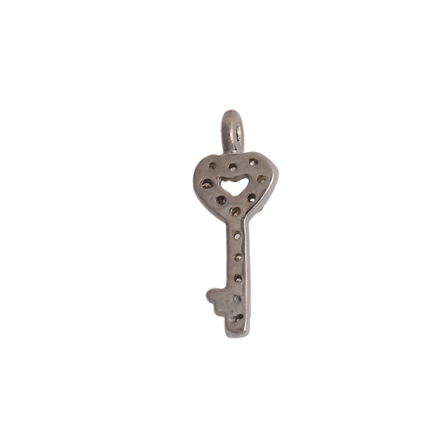 Pave Diamond Key Charm Pendant