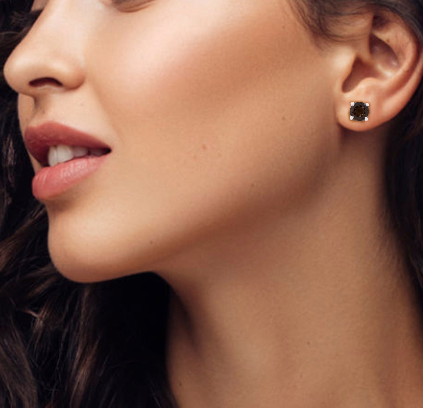 Smoky Quartz Studs Earrings