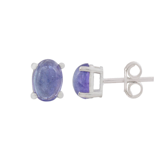 Silver Tanzanite Studs Earrings