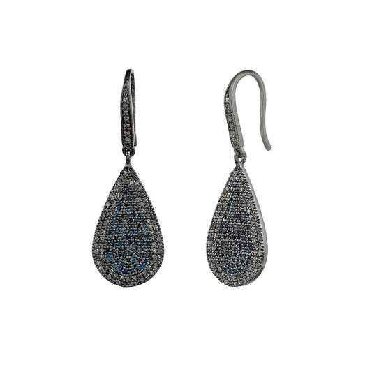 Teardrop Sapphire Diamond Earrings