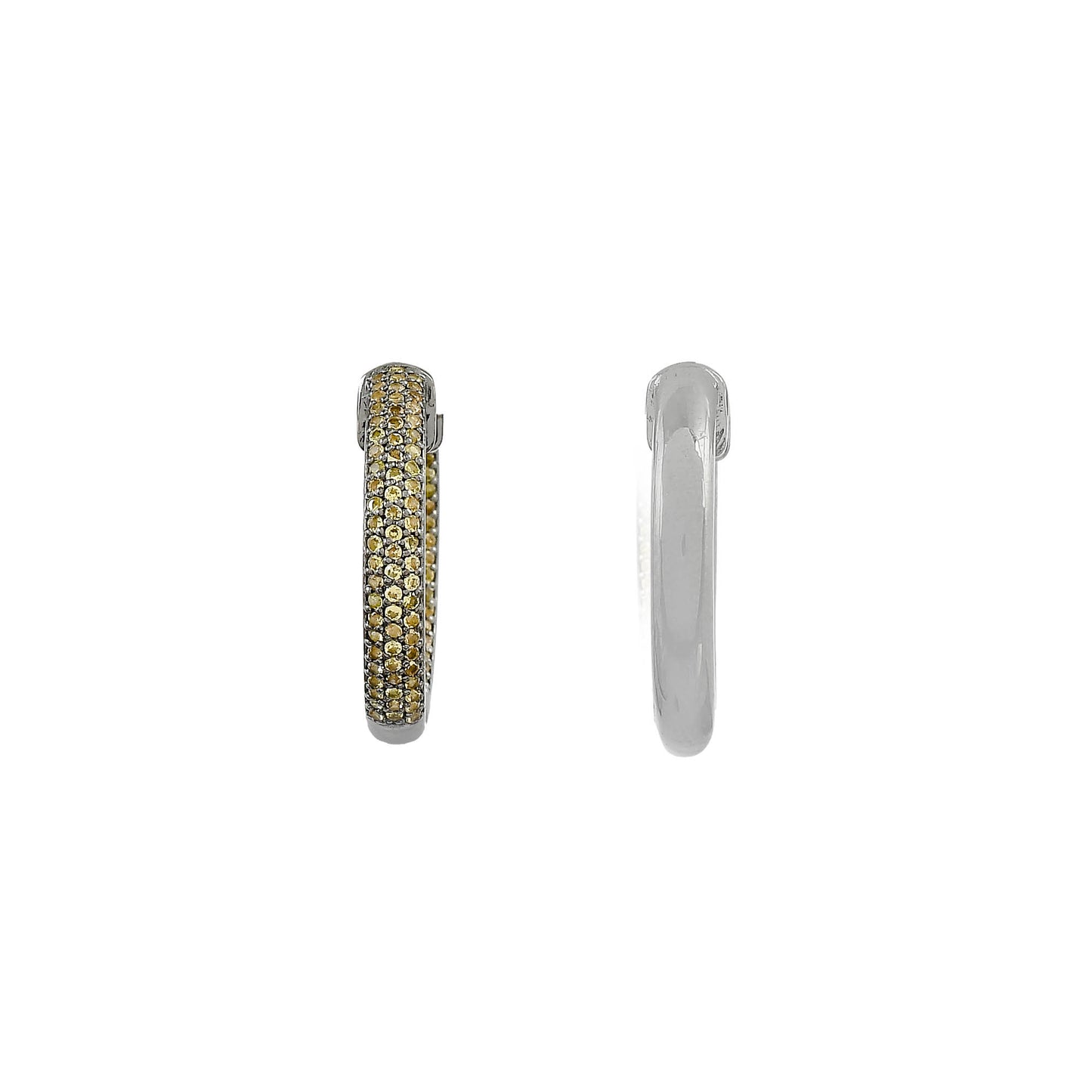 Yellow Sapphire Huggies