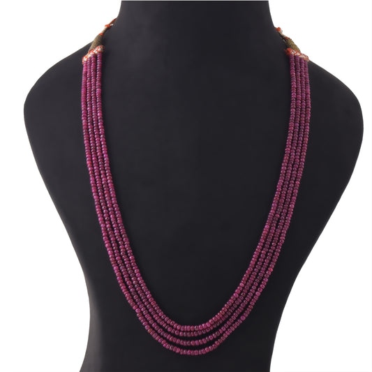 Blushing Ruby Beaded Necklace