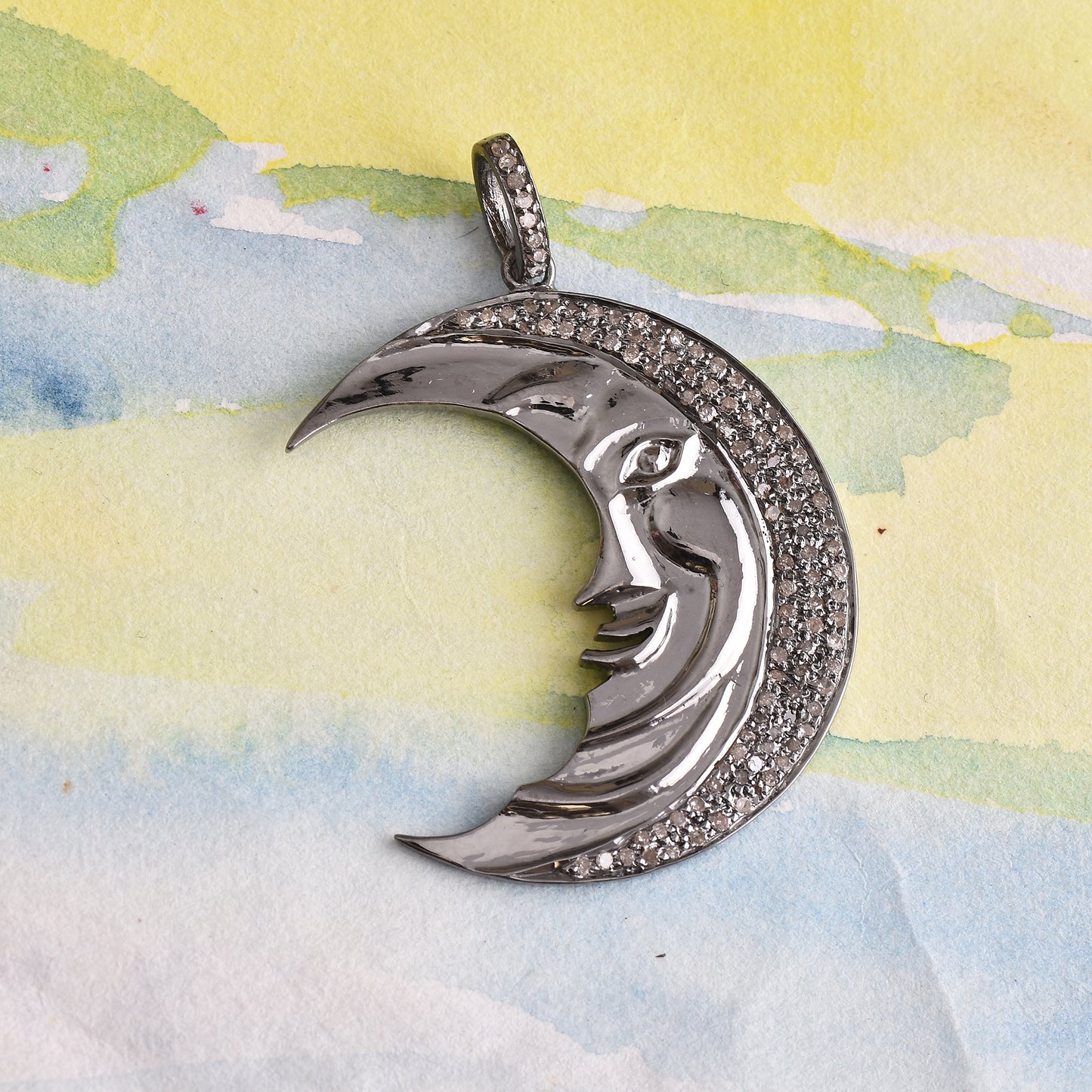 Diamond Moon Pendant
