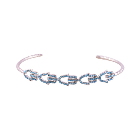 Open Cuff Turquoise Hamsa Hand Bangles