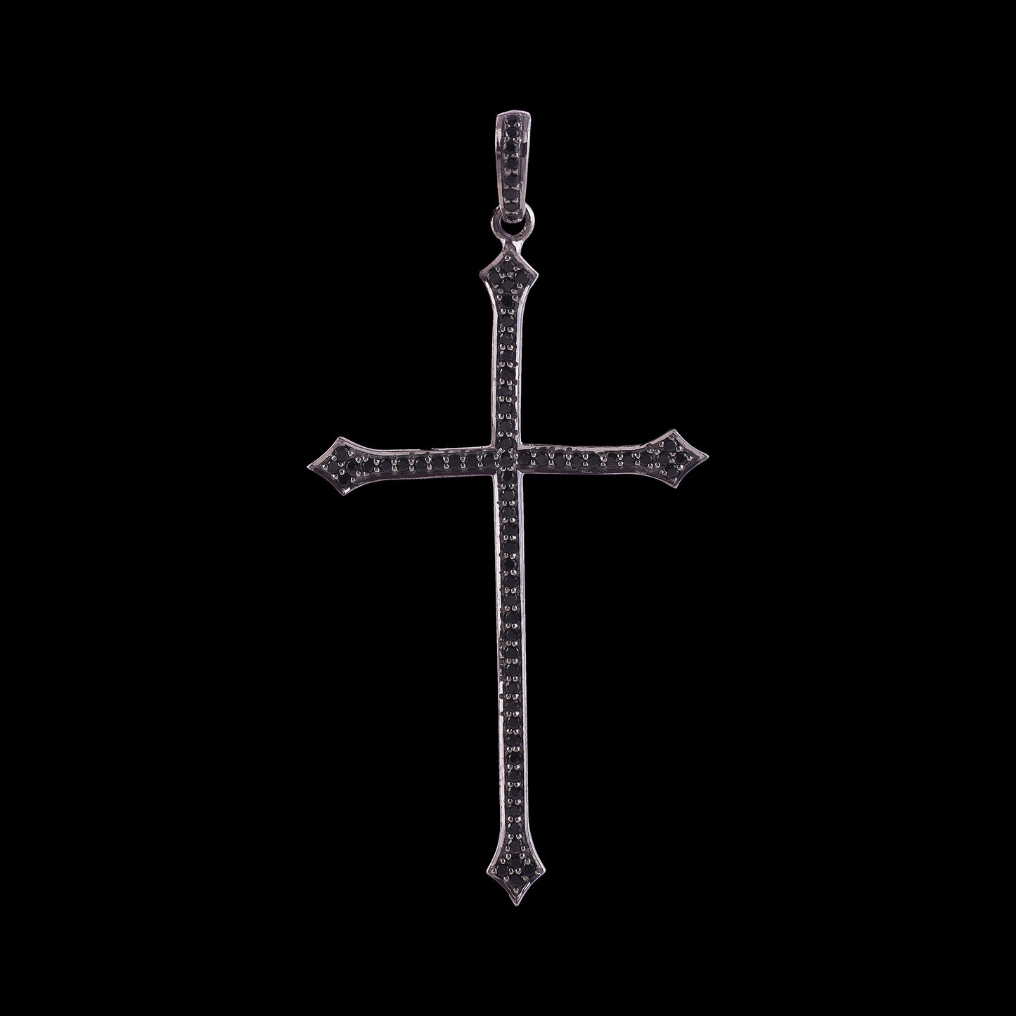 Black Spinel Cross Pendant