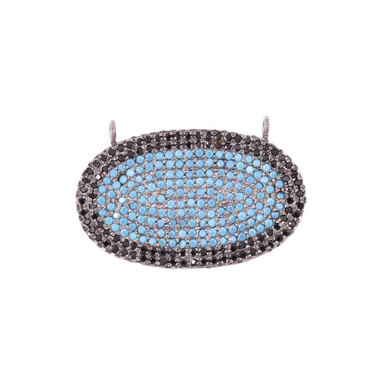 Pave Turquoise Connector Pendant With Spinal