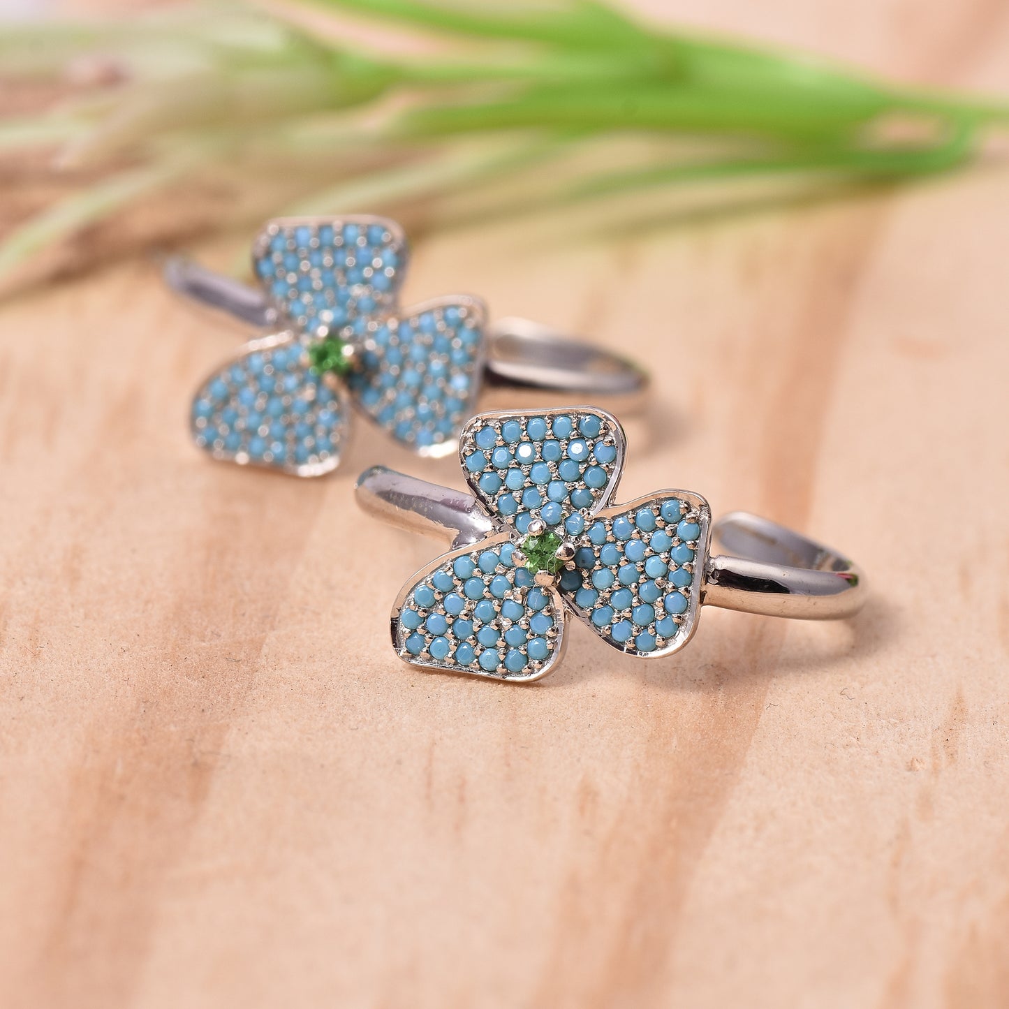 Turquoise & Tsavorite Earrings