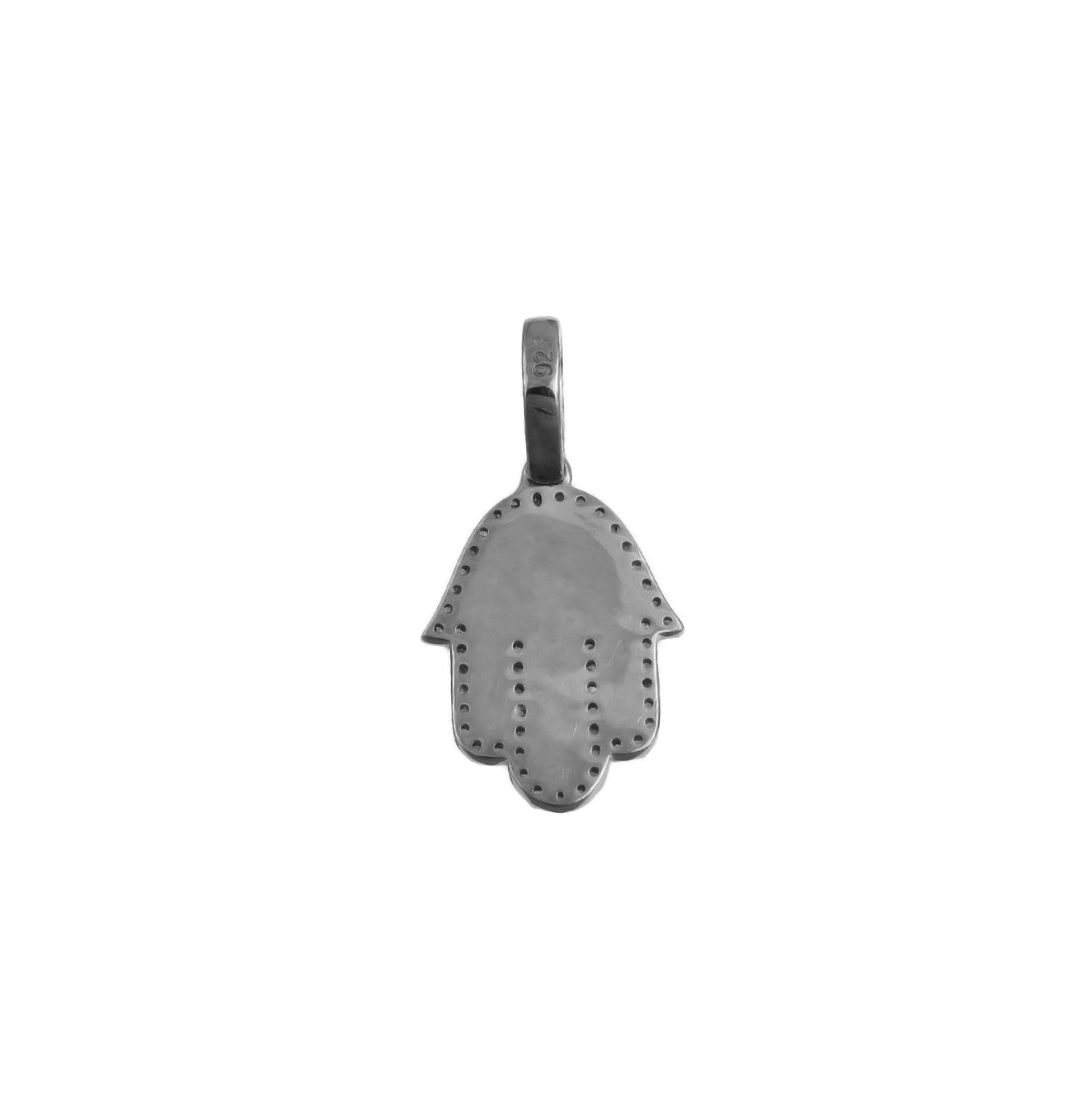 Hamsa Charm Silver Diamond Pendant