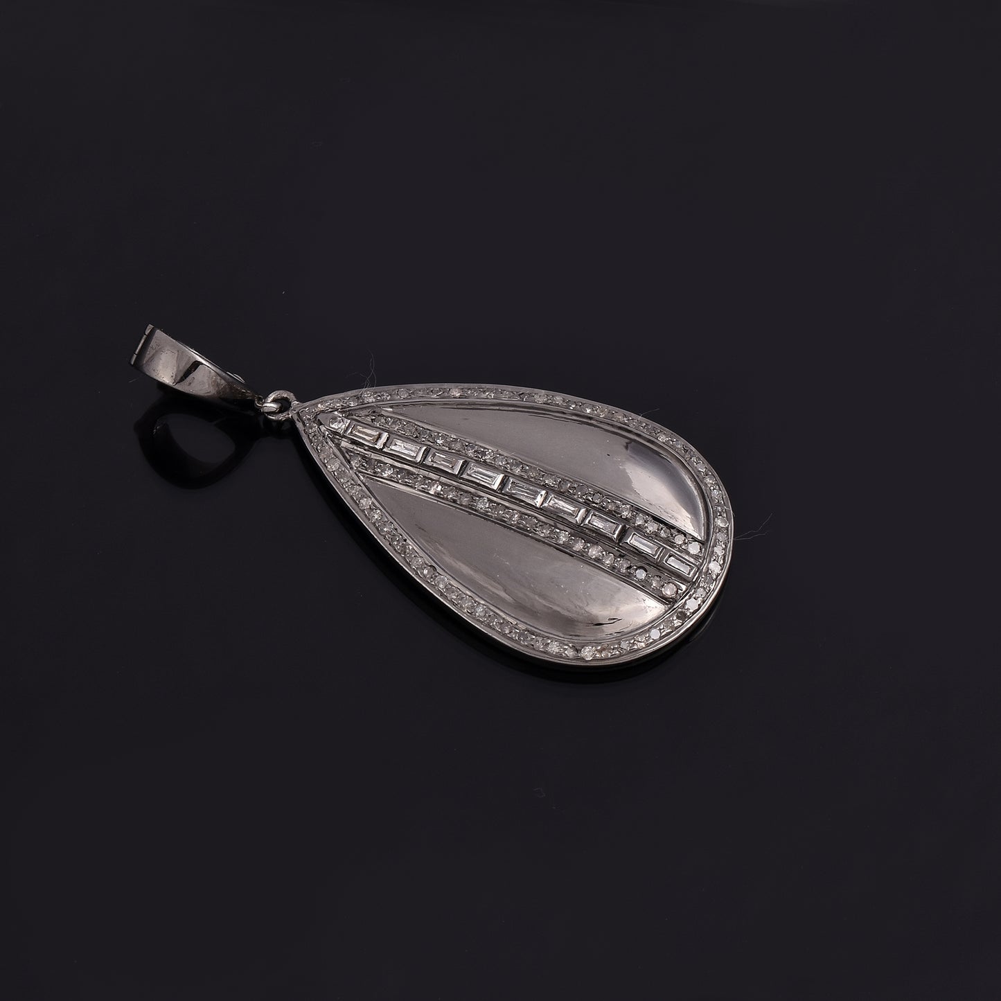 Baguette Diamond Teardrop Pendant