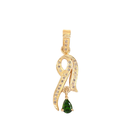 Green Tourmaline Diamond Pendant