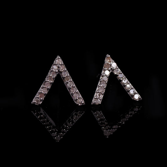 Diamond V Shape Studs Earrings