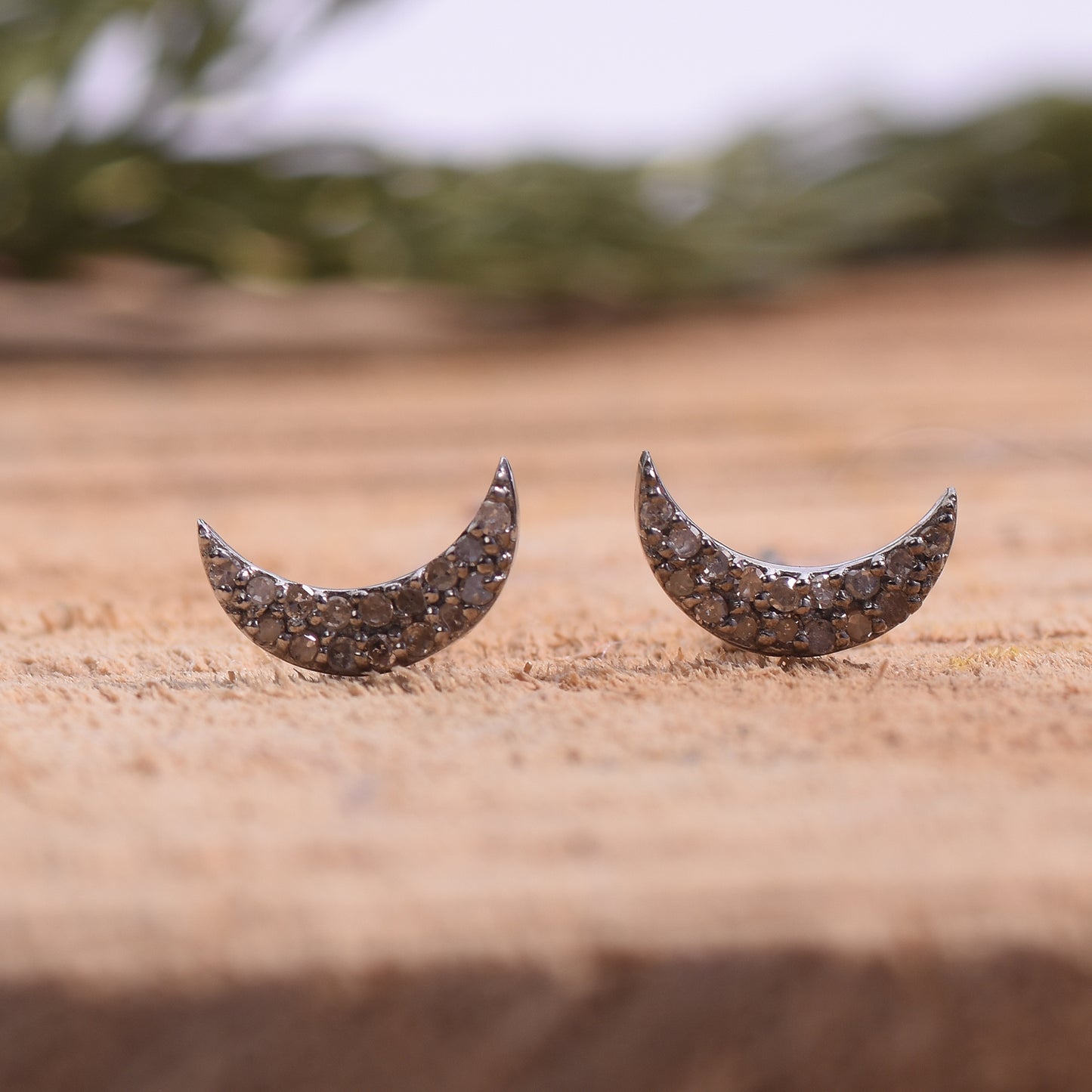 Diamond Moon Earrings