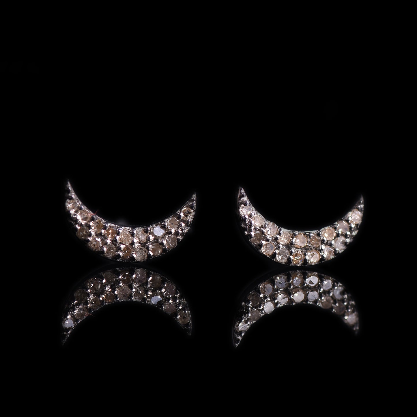 Diamond Moon Earrings