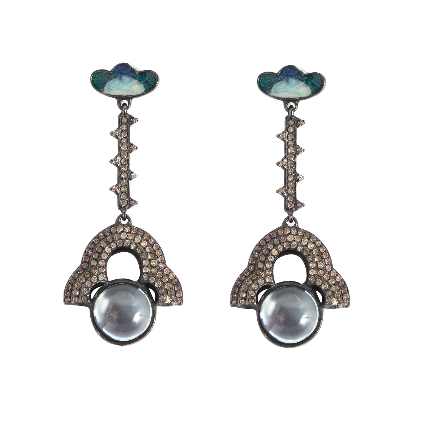 Dreamy Blue Topaz Long Earrings