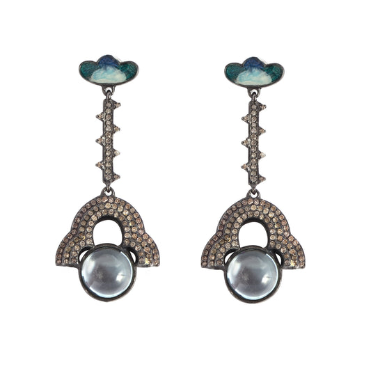 Dreamy Blue Topaz Long Earrings