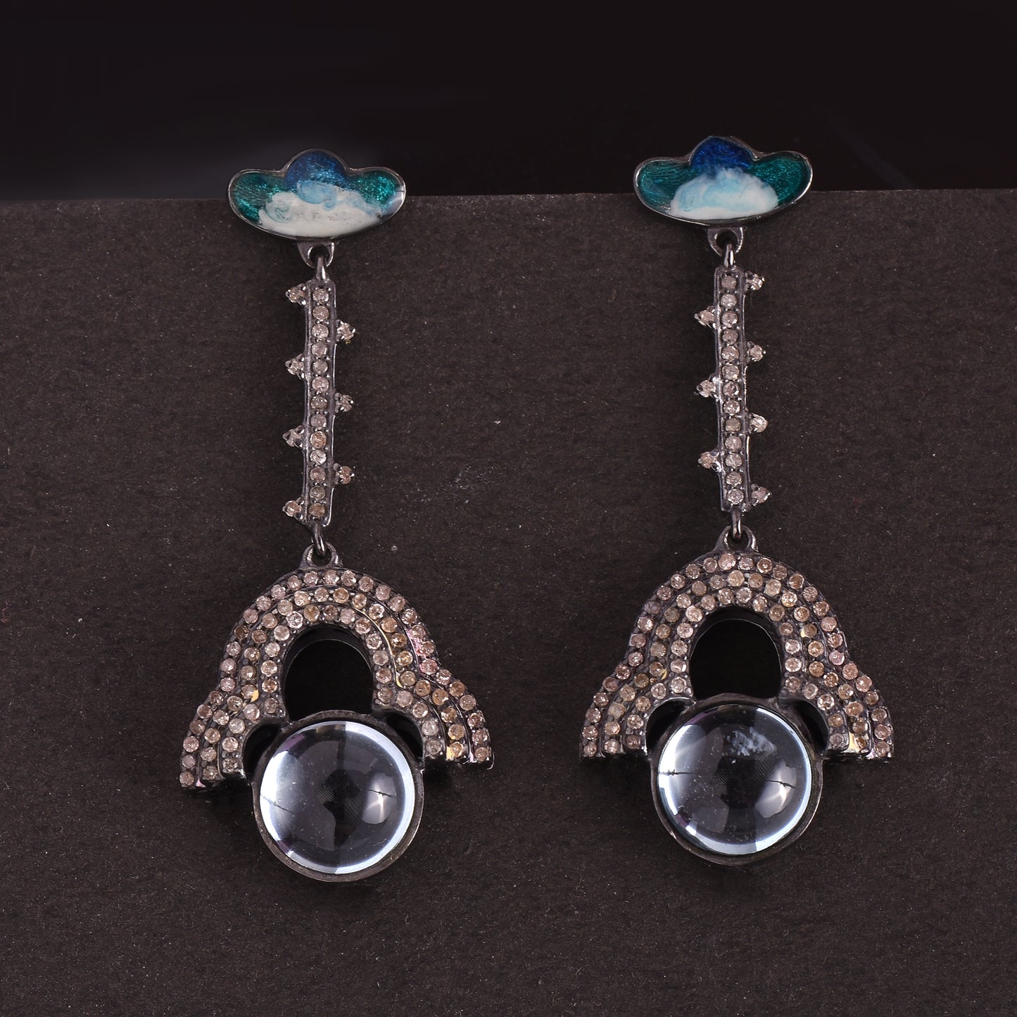 Dreamy Blue Topaz Long Earrings