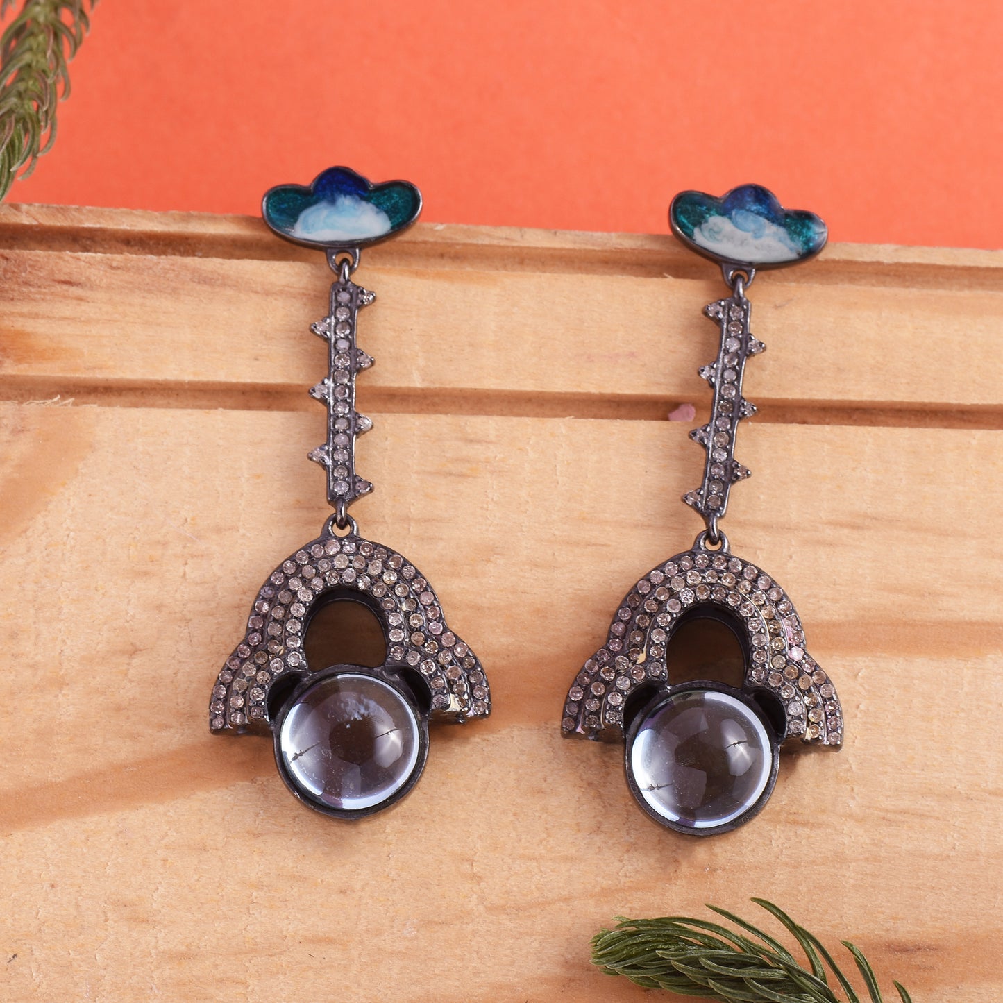 Dreamy Blue Topaz Long Earrings